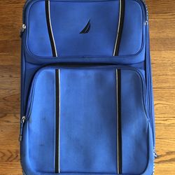 Large Blue Nautica Expandable Roller Suitcase