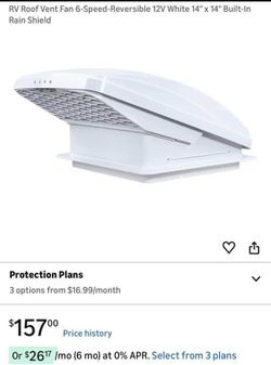 Starvent RV Roof Vent Fan 14” White 12V