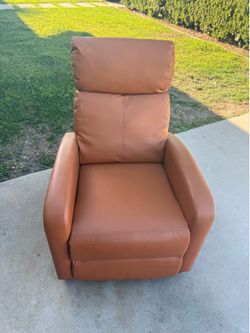 Cognac Leather Recliner Chair