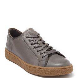 John Varvatos Star USA Star Leather Sneakers Shoes Grey Lead US 9 / EU 42 RETAIL $349
