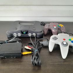 Nintendo 64 console with 2 remotes