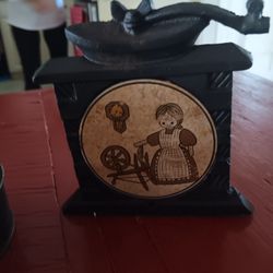 Vintage Cast Iron Coffee Mill Napkin Holder