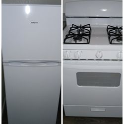 HOT POINT REFRIGERATOR & GAS RANGE STOVE SET $500.00