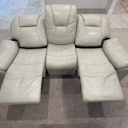 Leather Reclining Sofa 