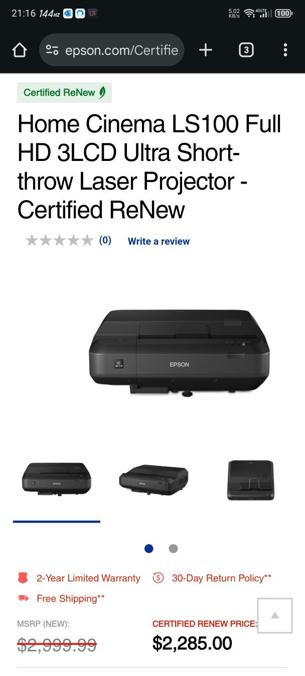 Epson Ultra Short Throw Projector