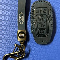 Ford Key Fob Holder Key Chain NEW Blue