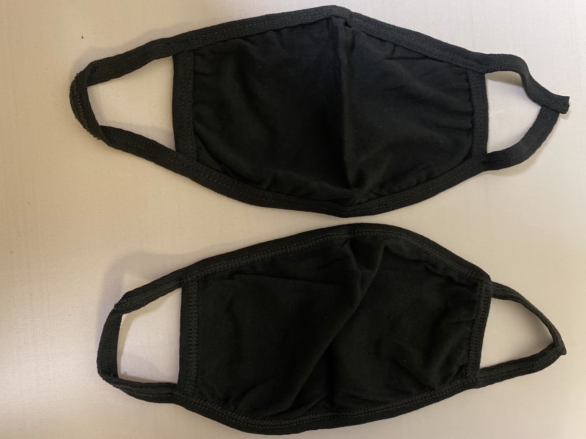 2 Black Cloth Face Masks