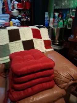 Kitchen red chair cushions