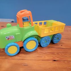 Funtime Tractor & Wagon With Plastic Blocks - Kids Toy