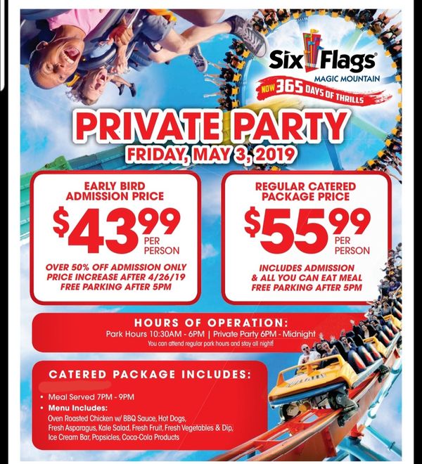 2-six-flags-tickets-for-may-3rd-for-sale-in-palmdale-ca-offerup