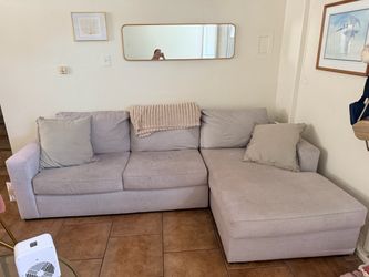 Living Spaces 109” Grey 2 Piece Sectional