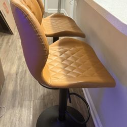 Orange Bar Stools (set of 2)