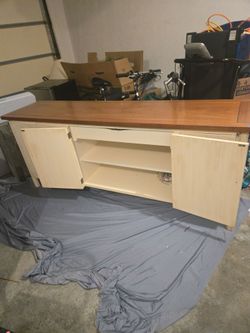 Solid credenza white and light brown top
