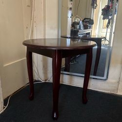 Round Mahogany Wood Side Table