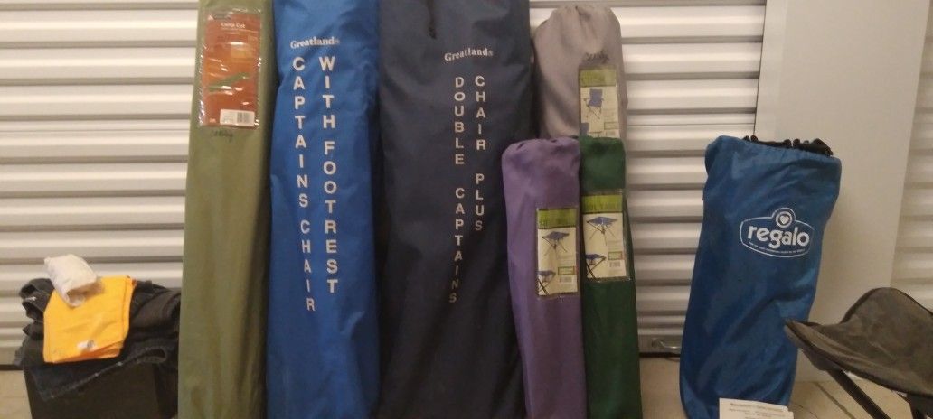 Double Captain Chairs With Cup Holders And Carry Bag.2camping Foot Stools Tentsand More .must Go Now.