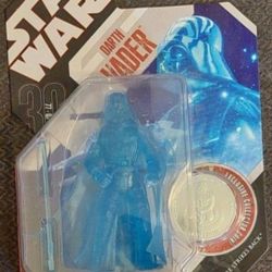 New 2007 Star Wars Darth Vader Hologram 30th Anniversary Edition Action Figure With Exclusive Collector's Coin - Sealed