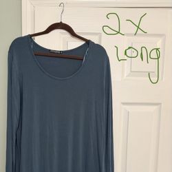 Teal Long Shirt 2x 