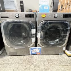 wide feet front set cubic mega cubic thinq dryer lg capacity feet load washer 