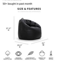 Black Beanbag Chair 