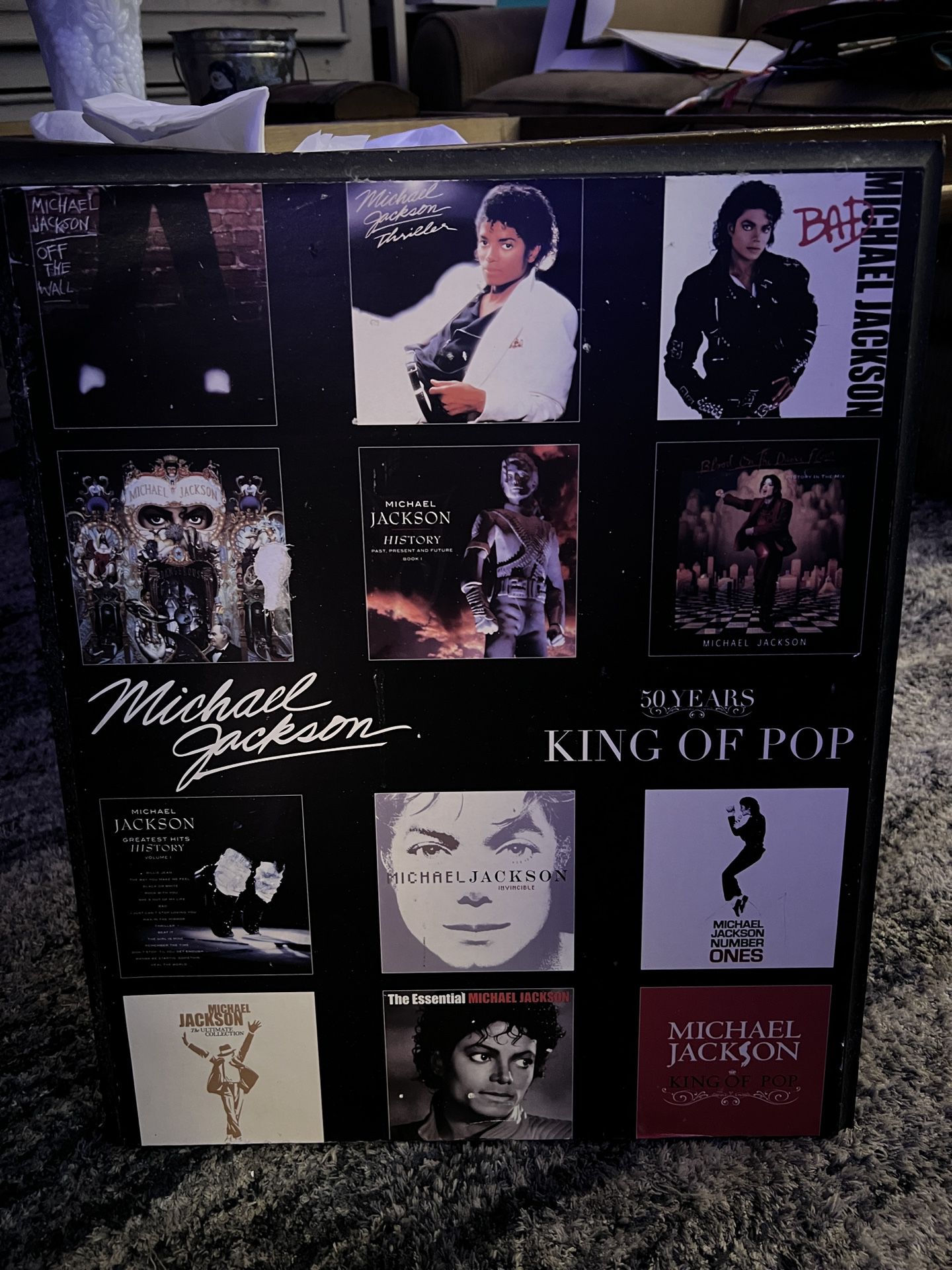 Michael Jackson 50 Years Anniversary Poster Hard Wood Plak