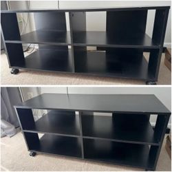 Black TV Stand With Shelves $40 Cash Only