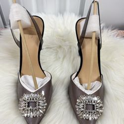 (NEW) INC International Concepts Womens Scienna Clear Vinyl Slingback Size 10