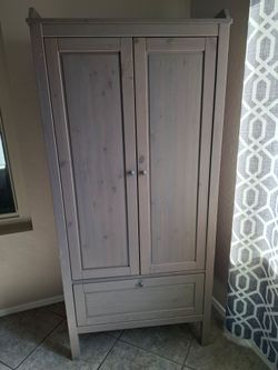 Light Brown Standing Closet with Drawer
