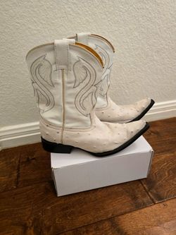 Boys Ostrich Pointed Toe Boots-  Size 13.5