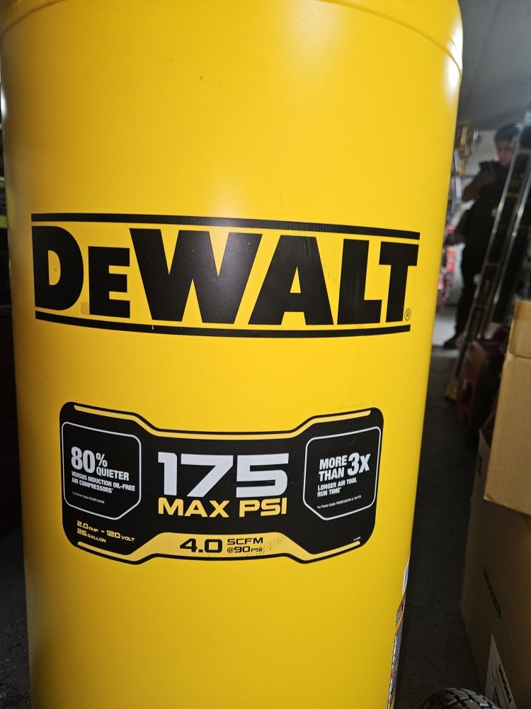 DEWALT CORDED 26 GALLON SUPER QUIET COMPRESOR NEW