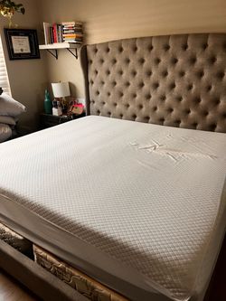 Tufted Upholstered Wingback Bed Frame