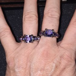 PRINCESS CUT AMETHYST COLORED CRYSTALS