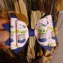 Baby Yoda Little Girls Hair Bows