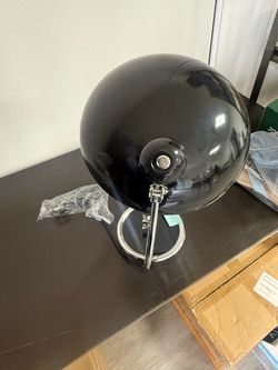 Black Globe Table Lamp with Chrome Base
