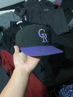 Colorado Rockies Black and Purple Fitted Cap size 7 3/8