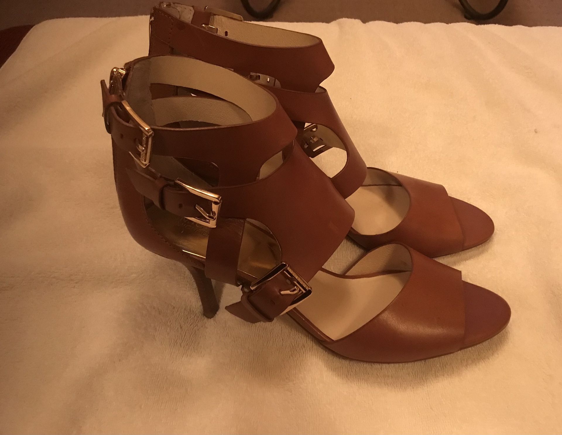 Michael Kors Leather Lucinda Open Toe Sandals