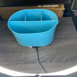 Turquoise Metal-Utensil rack