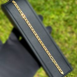 Jewelry 14k solid yellow gold Flat Mariner link bracelet 8.50” 5.65mm