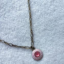 ✨RARE VINTAGE COACH NECKLACE 925 STERLING SILVER PINK ENAMEL STUNNING ✨