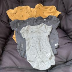 5 Gerber Short Sleeve Newborn Onsies