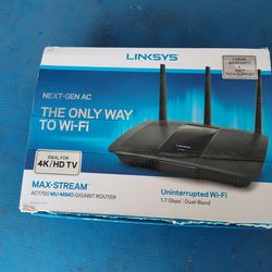 $20 firm, Linksys EA7300 AC1750 Max Stream Mu-Mimo Gigabit Router, Dual Band, great for 4k streaming 