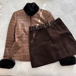 Suede Skirt Only - Jacket Listed Separately