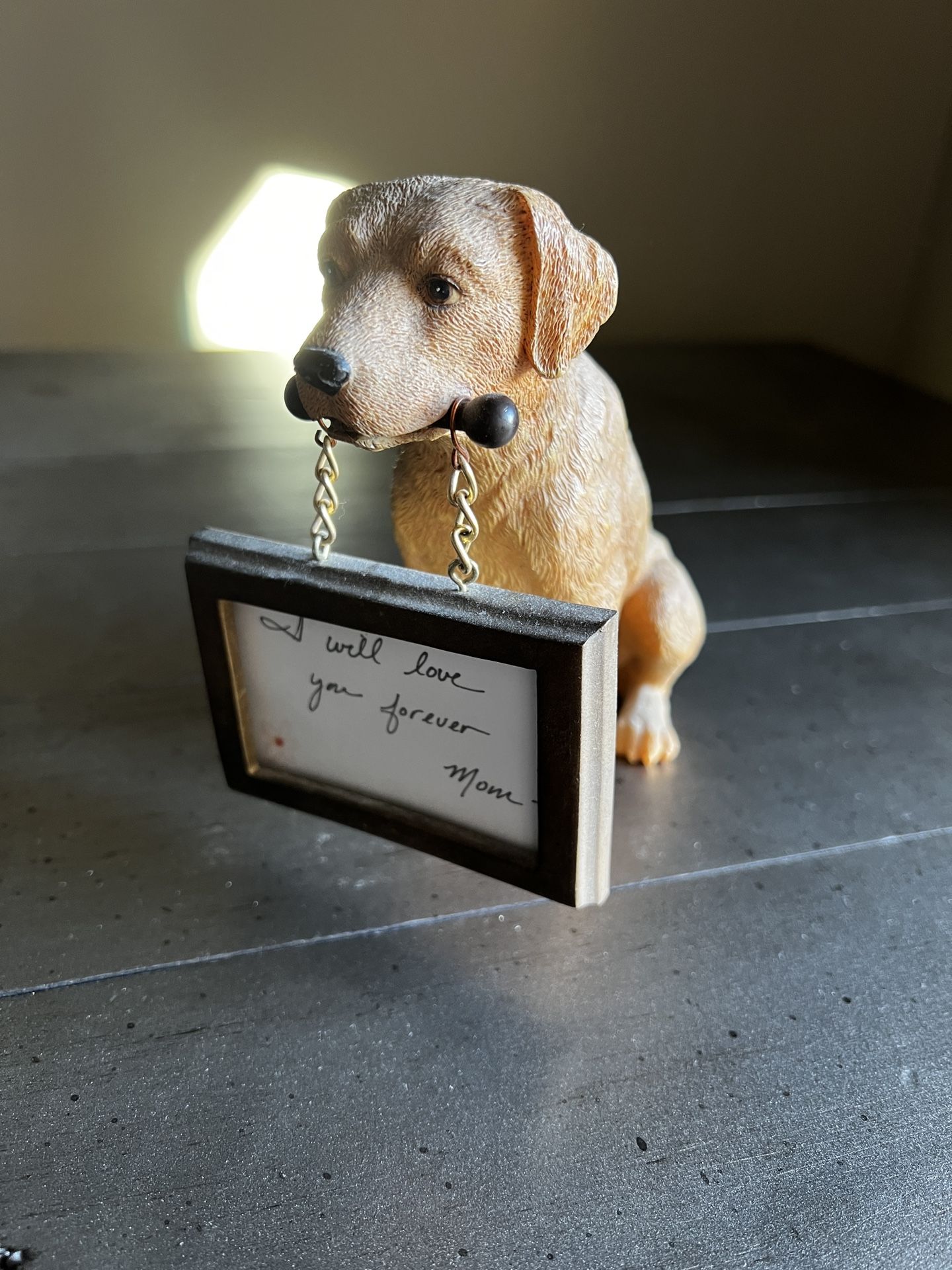 Ceramic Dog Sign Holder Paper Weight Decoration