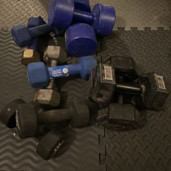 Hand Weights - Dumbbells - Weight Lifting Cast Iron & Plastic 