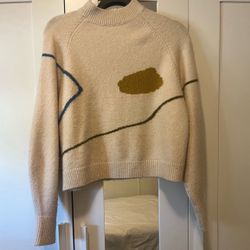 Abstract Pattern Cream Sweater 