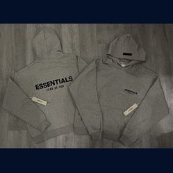 Essential Fear Of God Dark Oatmeal Hoodie