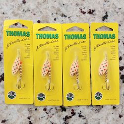 4 Packs Thomas R333G E.P. Spinn In-Line Spinner 1 3/8" 1/8 oz Gold - Spinnerbaits - Fishing Lures - BRAND NEW / SEALED 