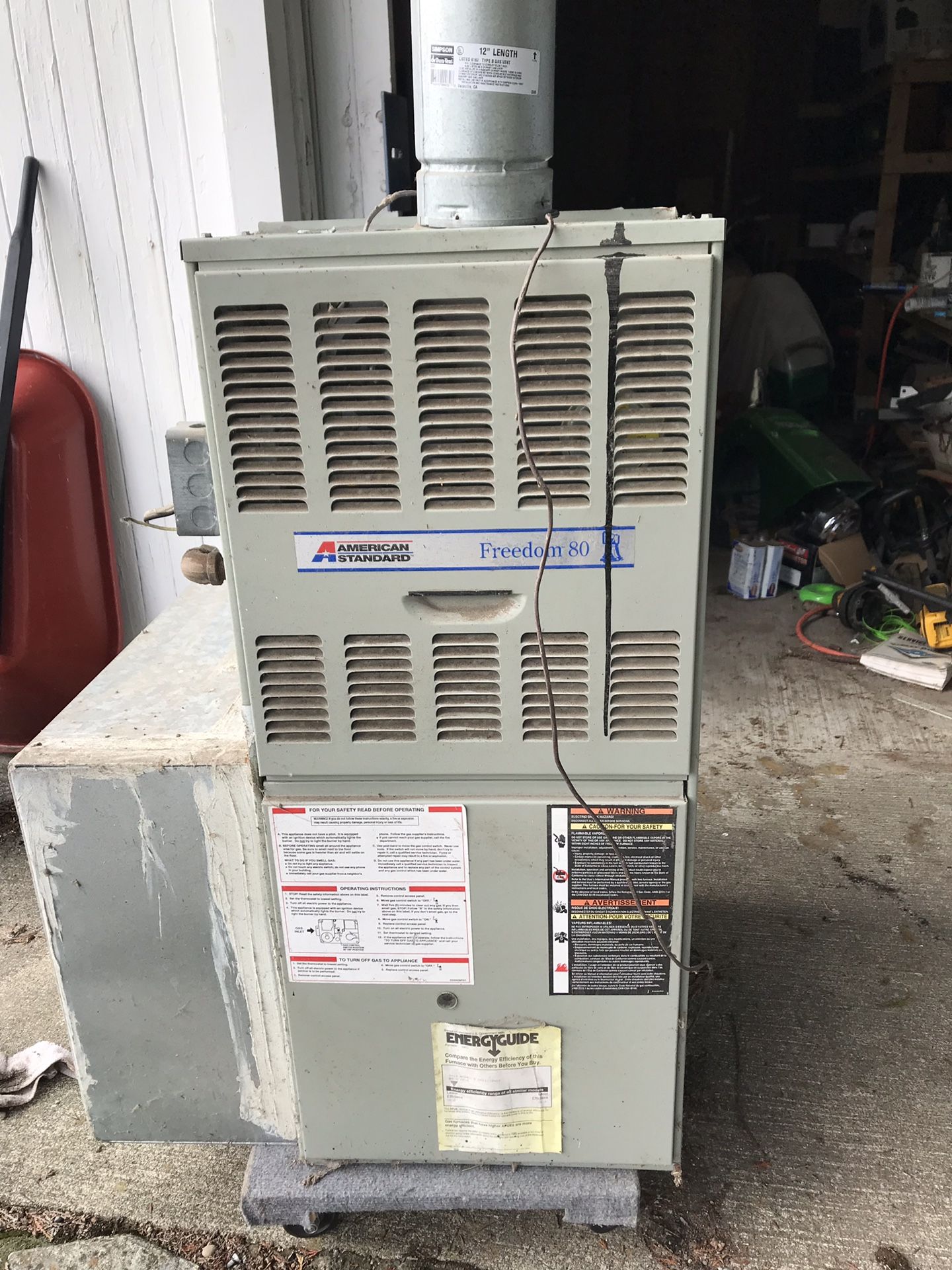 Newer American Standard Gas Freedom 80 furnace used only 1 Ｙｅａｒ