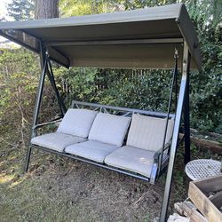 Outdoor Bench Swing With Cover