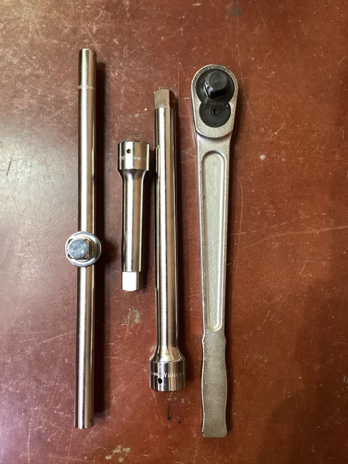 WILLIAMS H-51B 3/4” DRIVE CHROME RATCHET USA & X-20C SLIDING HEAD & X-110 EXT