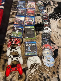 Gaming disc and Xbox  controllers and ps4 controllers